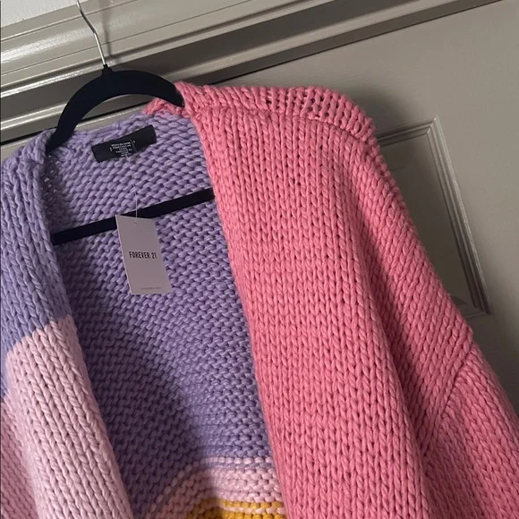 Forever 21 | Colorblock Open-Front Cardigan - Picture 2 of 6